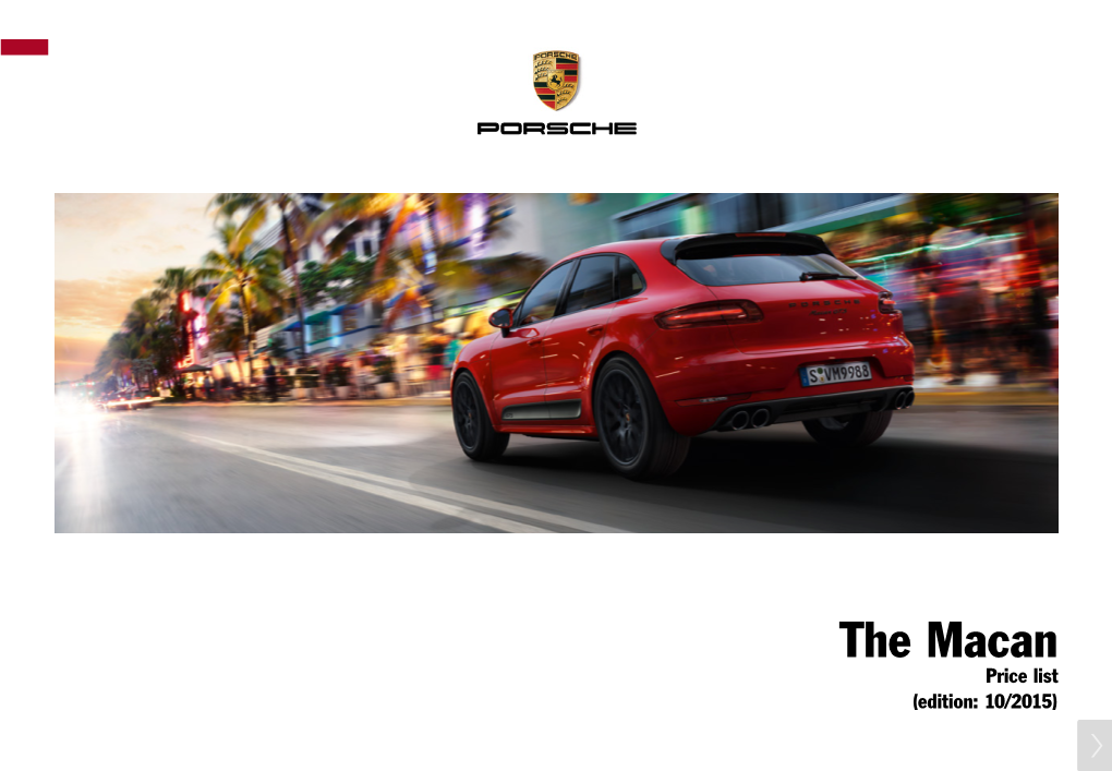 The Macan Price List (Edition: 10/2015) Congratulations