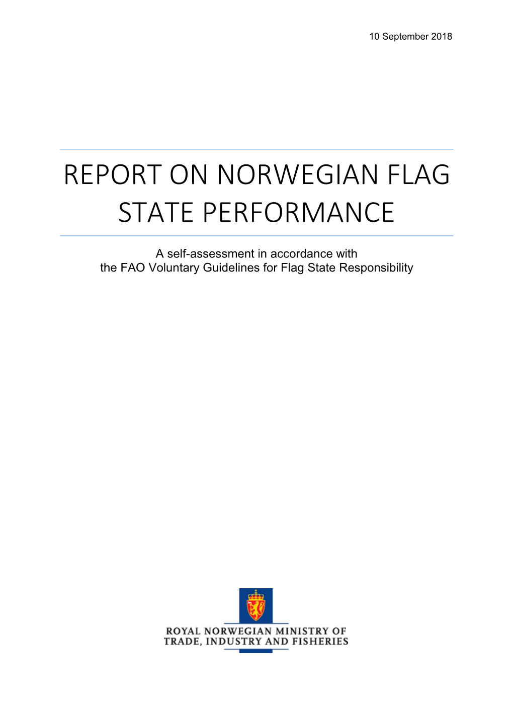 Report on Norwegian Flag State Performance