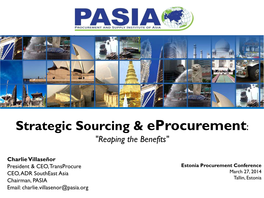 Strategic Sourcing & Eprocurement
