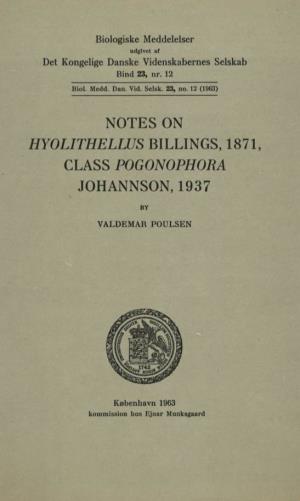 Class Pogonophora Johannson, 1937