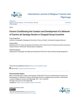 Factors Conditioning the Creation and Development of a Network of Camino De Santiago Routes in Visegrád Group Countries