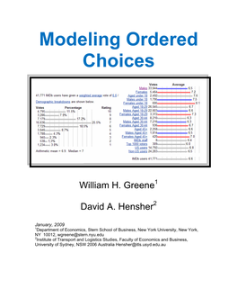 Ordered Choice Models