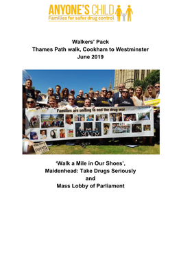 Walkers' Pack Thames Path Walk, Cookham to Westminster June 2019