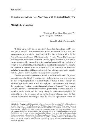 Neither Here Nor There with Historical Reality TV Michelle Liu Carriger