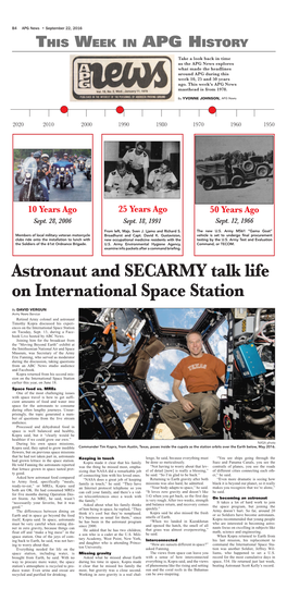 Astronaut and SECARMY Talk Life on International Space Station