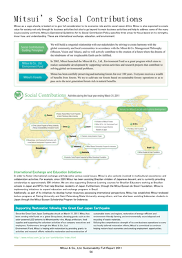 P.56 Mitsui's Social Contributions