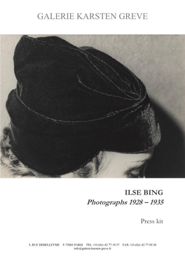 ILSE BING Photographs 1928 – 1935