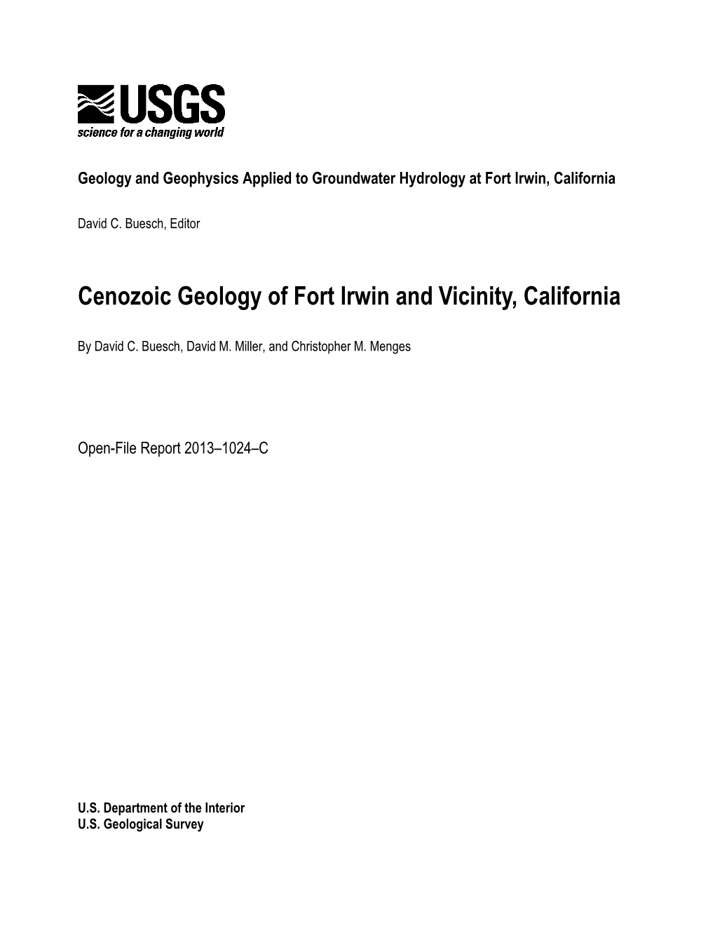 OFR 2013-1024C: Cenozoic Geology of Fort Irwin and Vicinity, California