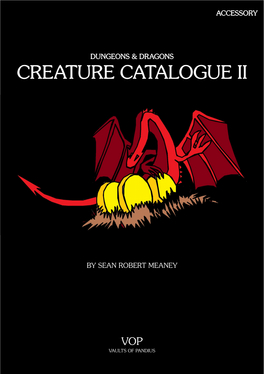 Creature Catalogue Ii