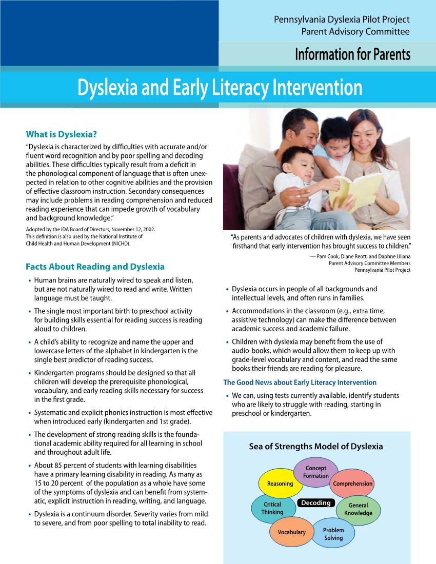 Dyslexia and Early Literacy Intervention