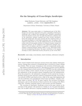 On the Integrity of Cross-Origin Javascripts
