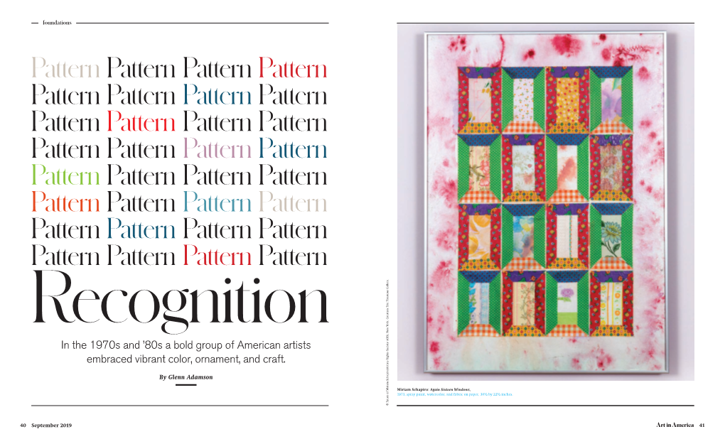 Art in America: Pattern Recognition