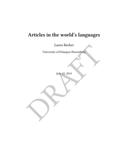 Articles in the World's Languages