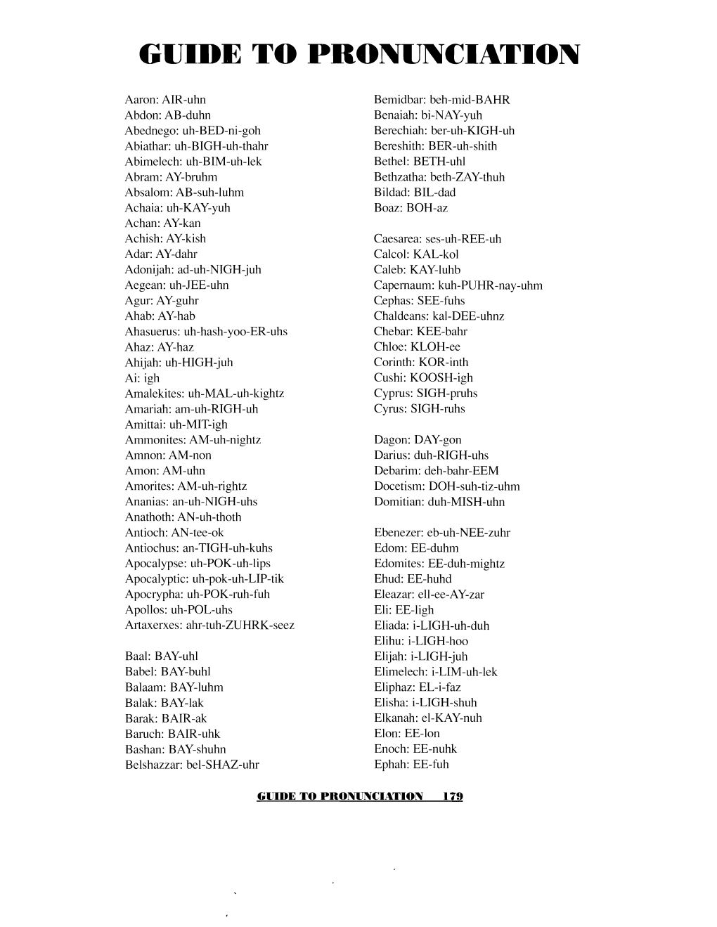 Guide to Pronunciation