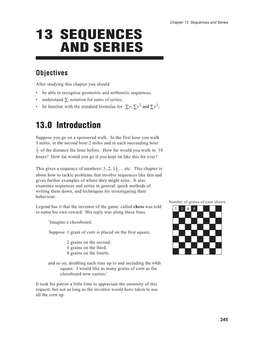 13 Sequences and Series 13 SEQUENCES and SERIES