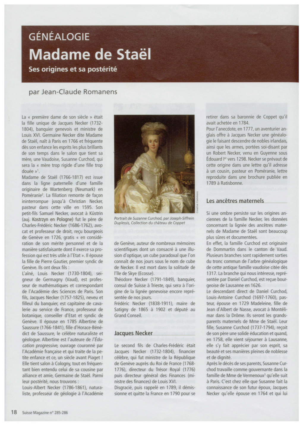 Madame De Staël Ses Origines Et Sa Postérité