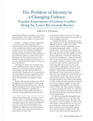 The Problem of Identity in a Changing Culture: Popular Expressions of Culture Conflict Along the Lower Rio Grande Border