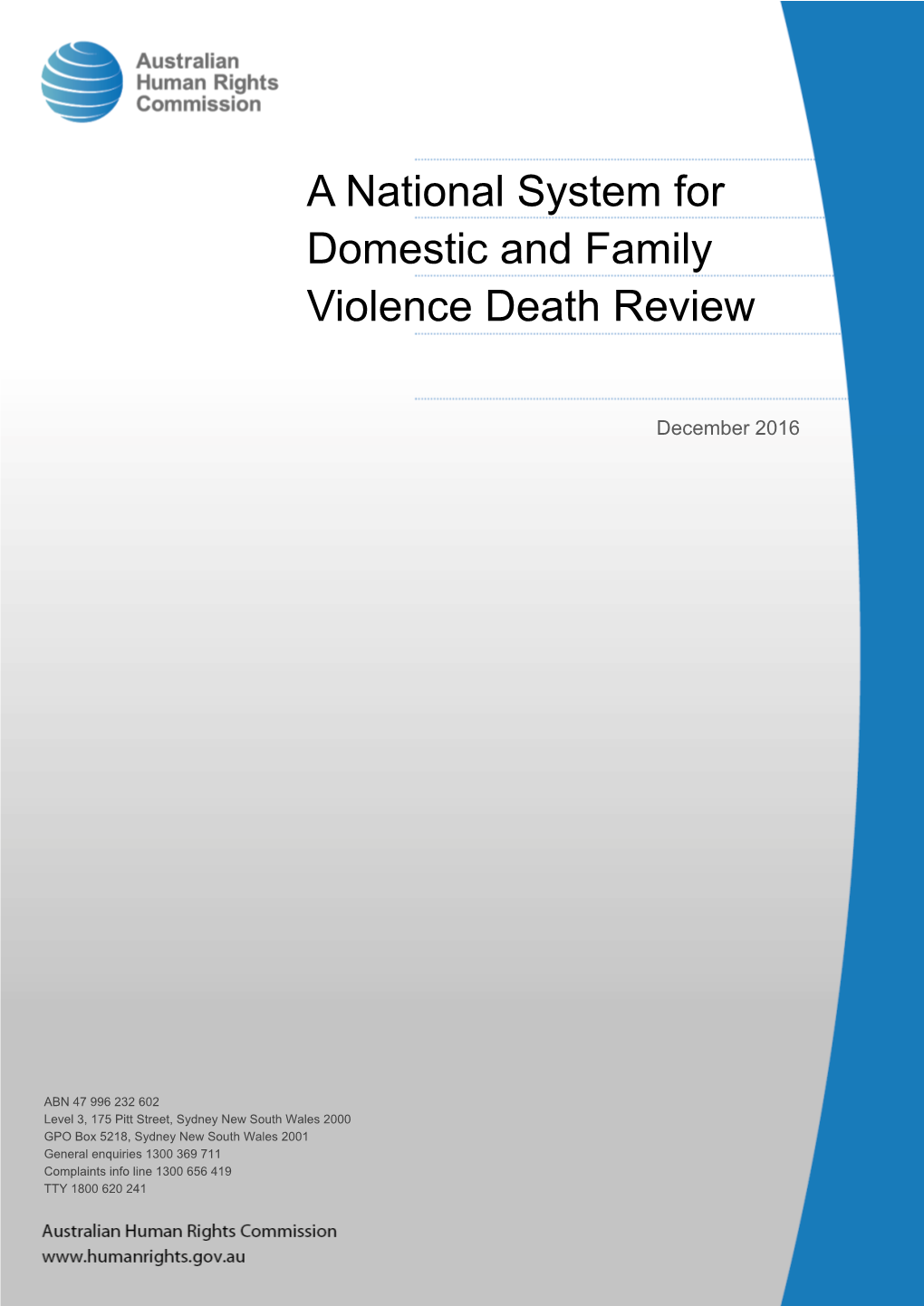 A National System for Domestic and Family Violence Death Review