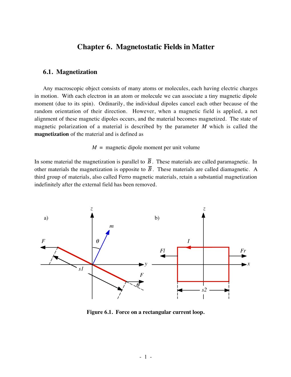 Chapter 6. Magnetostatic Fields in Matter