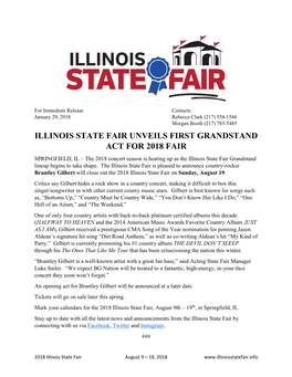 Illinois State Fair Unveils First Grandstand Act For