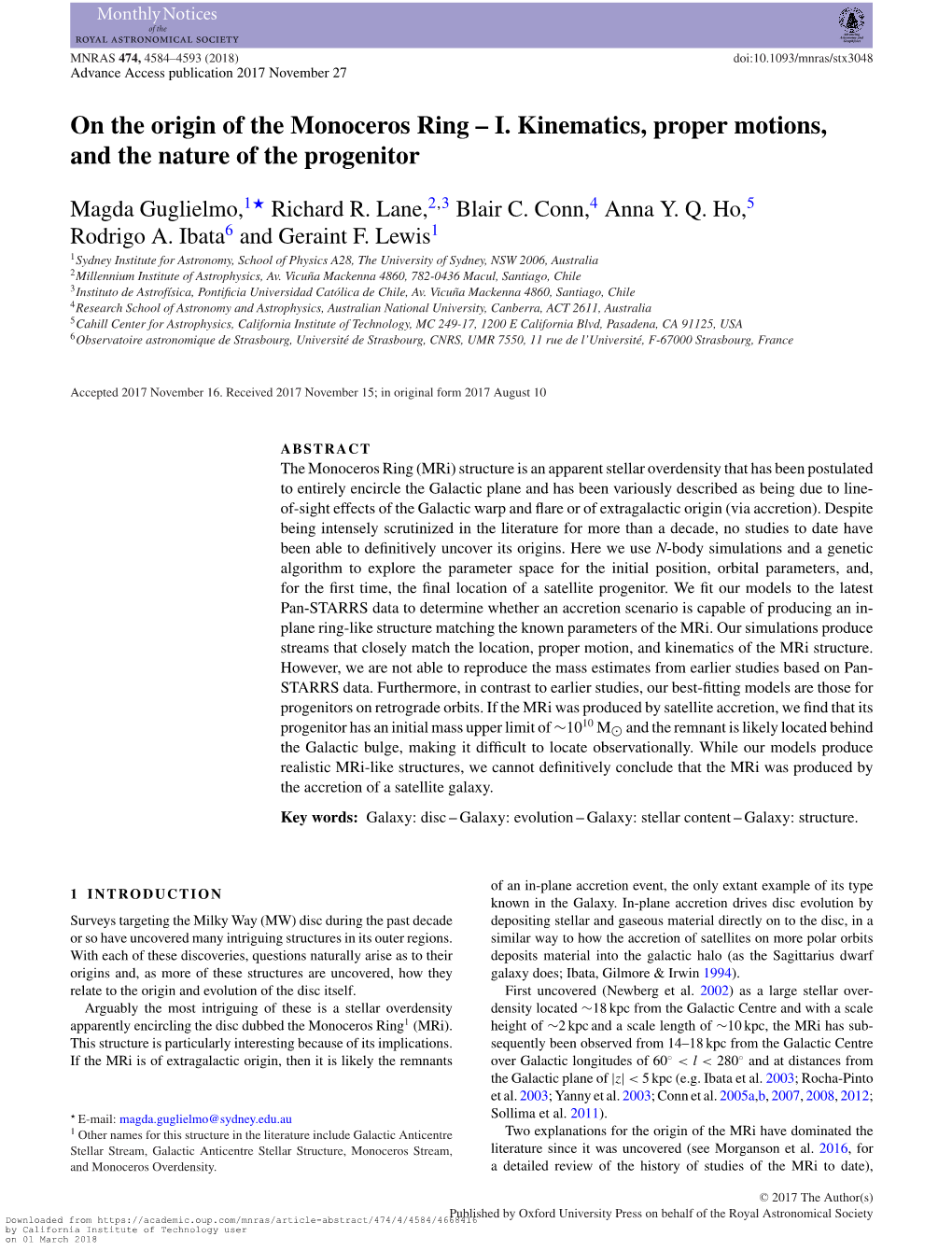 On the Origin of the Monoceros Ring – I. Kinematics, Proper Motions, and the Nature of the Progenitor