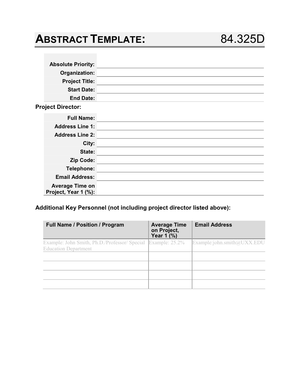 FY 2021 84.325D OSEP Abstract Template Form
