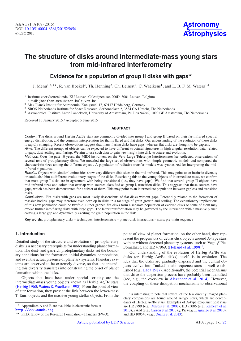 The Structure of Disks Around Intermediate-Mass Young Stars from Mid-Infrared Interferometry Evidence for a Population of Group II Disks with Gaps
