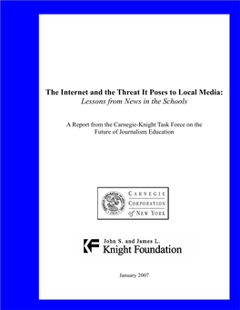 The Internet and the Threat It Poses to Local Media: Lessons from News in the Schools