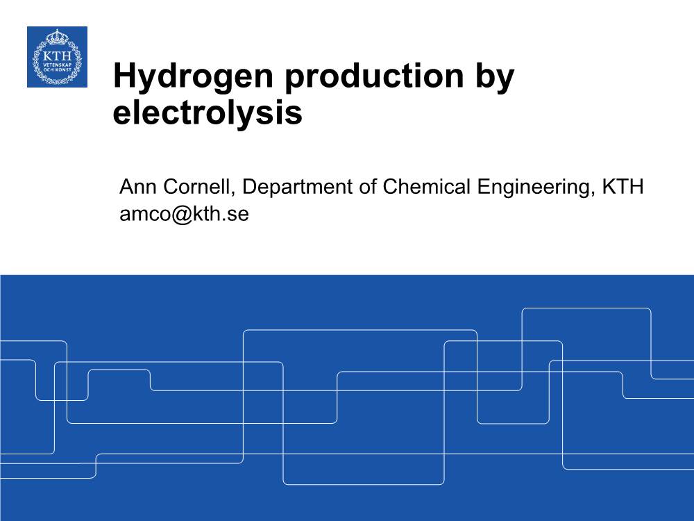 Hydrogen Production by Electrolysis