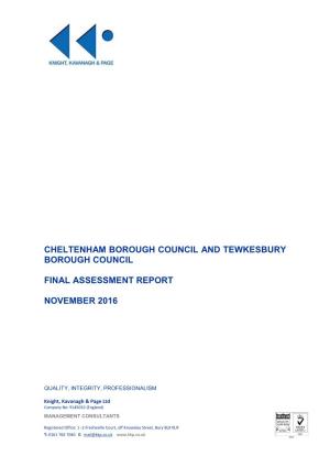 Cheltenham Borough Council and Tewkesbury Borough Council Final Assessment Report November 2016