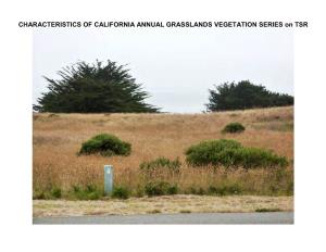CHARACTERISTICS of CALIFORNIA ANNUAL GRASSLANDS VEGETATION SERIES on TSR