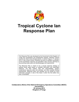 Tropical Cyclone Ian Response Plan