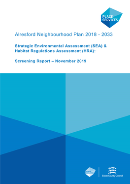 Alresford Neighbourhood Plan 2018 - 2033