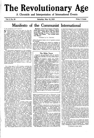 Manifesto of the Communist International