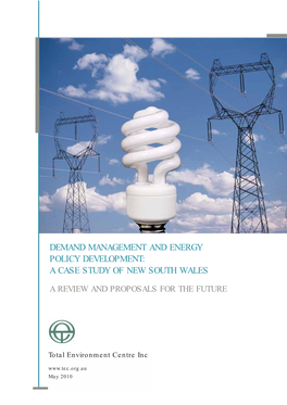 Demand Management and Energy Policy Development: a Case Study of New South Wales