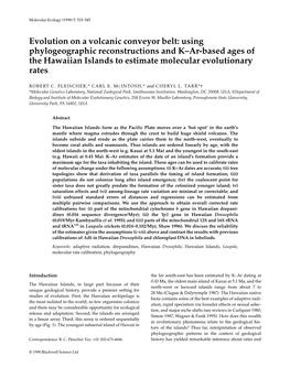 Evolution on a Volcanic Conveyor Belt: Using Phylogeographic Reconstructions and K–Ar-Based Ages of the Hawaiian Islands to Estimate Molecular Evolutionary Rates