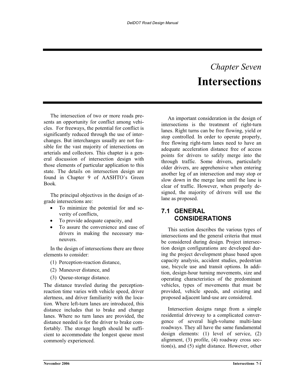 Chapter Seven Intersections