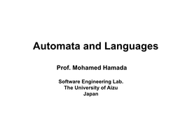 Automata and Languages