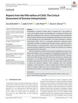 Reports from the Fifth Edition of CAGI: the Critical Assessment of Genome Interpretation