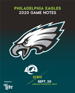 Philadelphia Eagles 2020 Game Notes