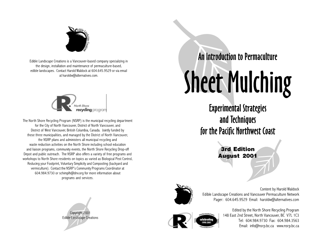 Introduction to Permaculture Sheet Mulching