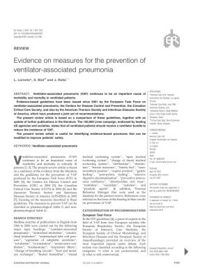 Evidence on Measures for the Prevention of Ventilator-Associated Pneumonia