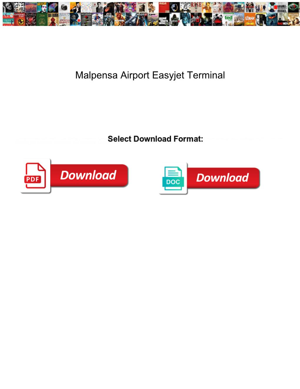 Malpensa Airport Easyjet Terminal