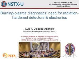 Burning-Plasma Diagnostics: Need for Radiation- Hardened Detectors & Electronics