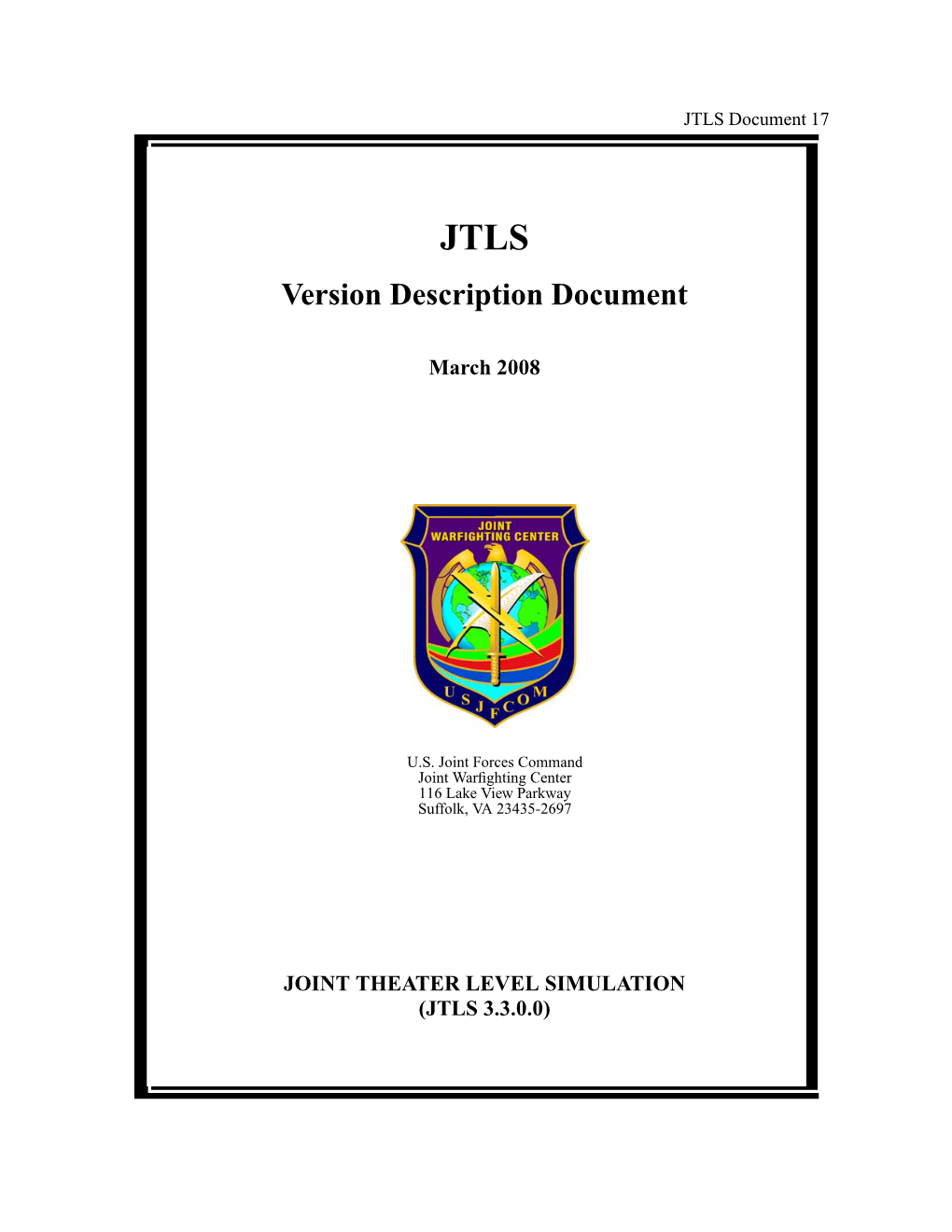 JTLS Version Description Document