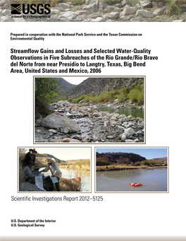 Streamflow Gains and Losses and Selected Water-Quality