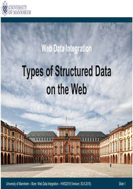 Types of Structured Data on the Web