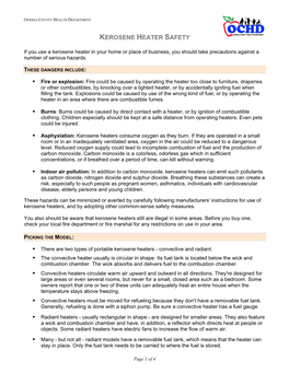 Kerosene Heater Safety