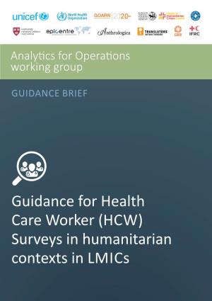 (HCW) Surveys in Humanitarian Contexts in Lmics