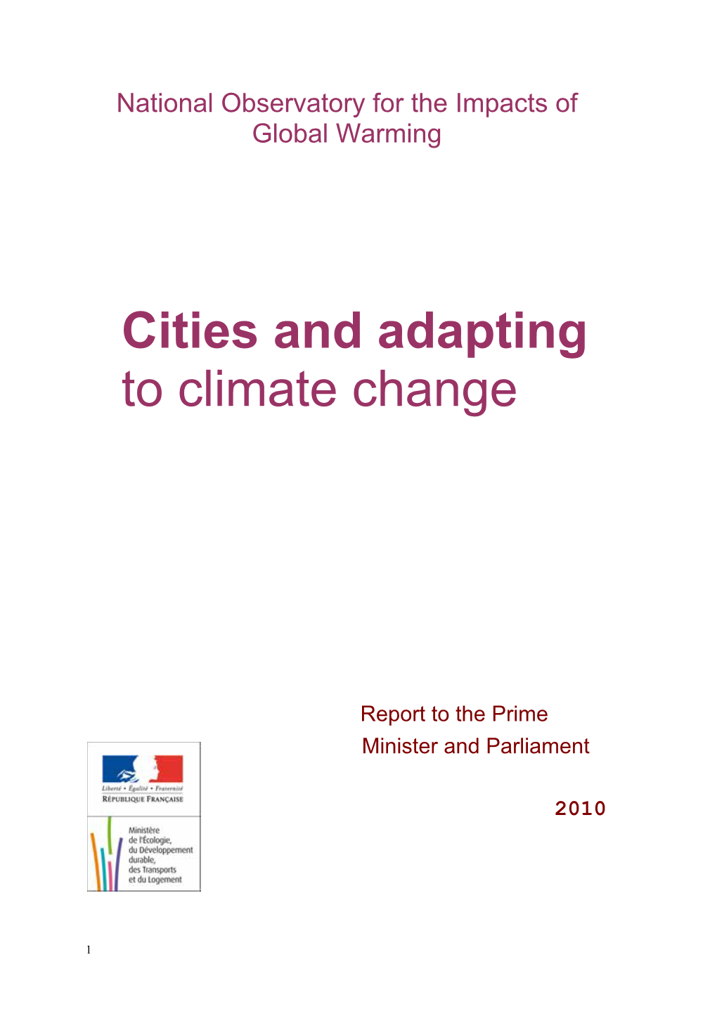 Cities and Adapting to Climate Change